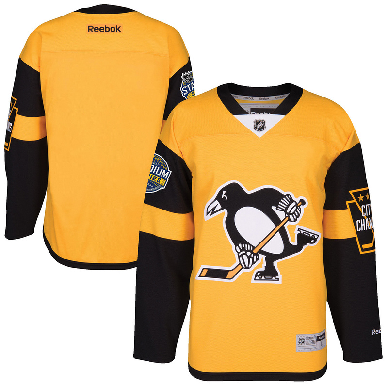 Men Pittsburgh Penguins Reebok 2017 Stadium Series Premier Blank Jersey